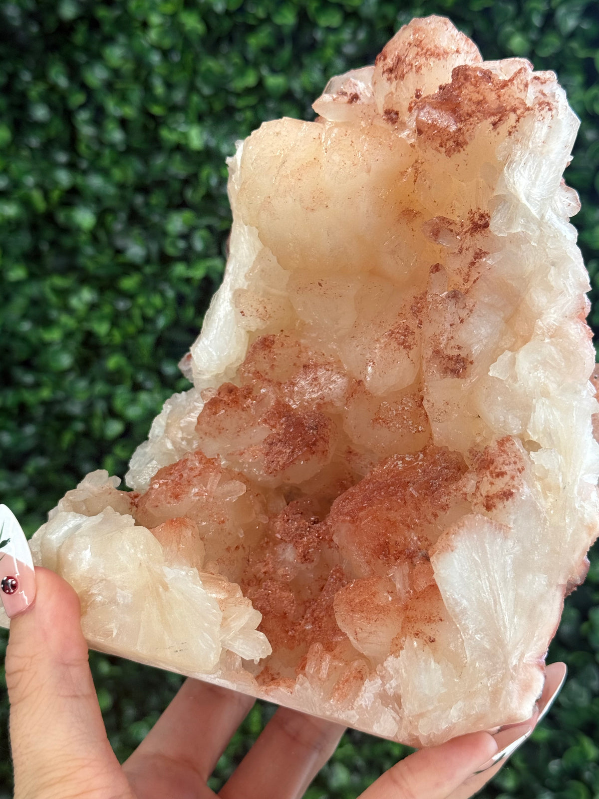 Stilbite with Hematite Dusting and Calcite - India - 1.5kg