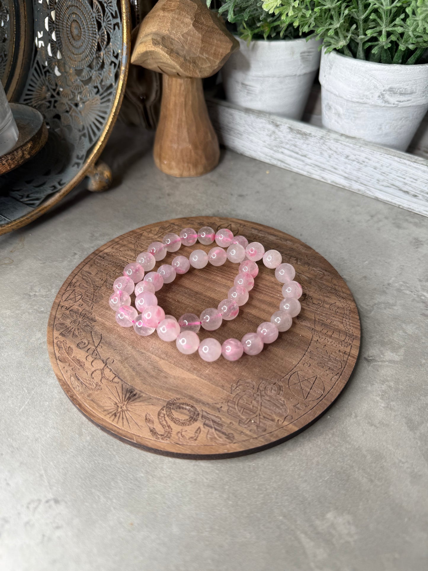 Sakura Rain Rhodonite Beaded Crystal Bracelet