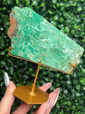 Smithsonite With Chrysocolla Slab with Stand Crystal Carving - Indonesia - D