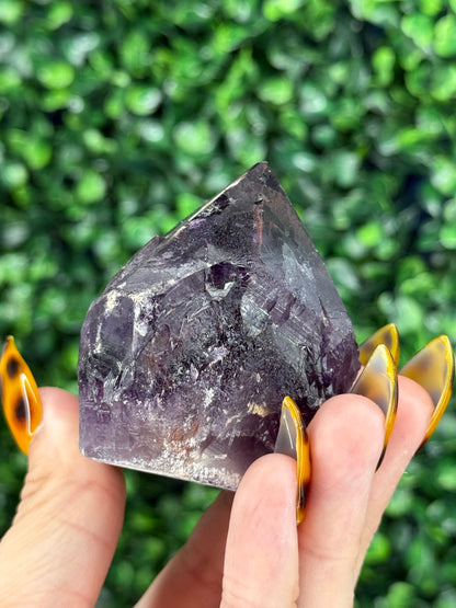 Alien Amethyst Raw Pieces - Hematite Included Amethyst - R