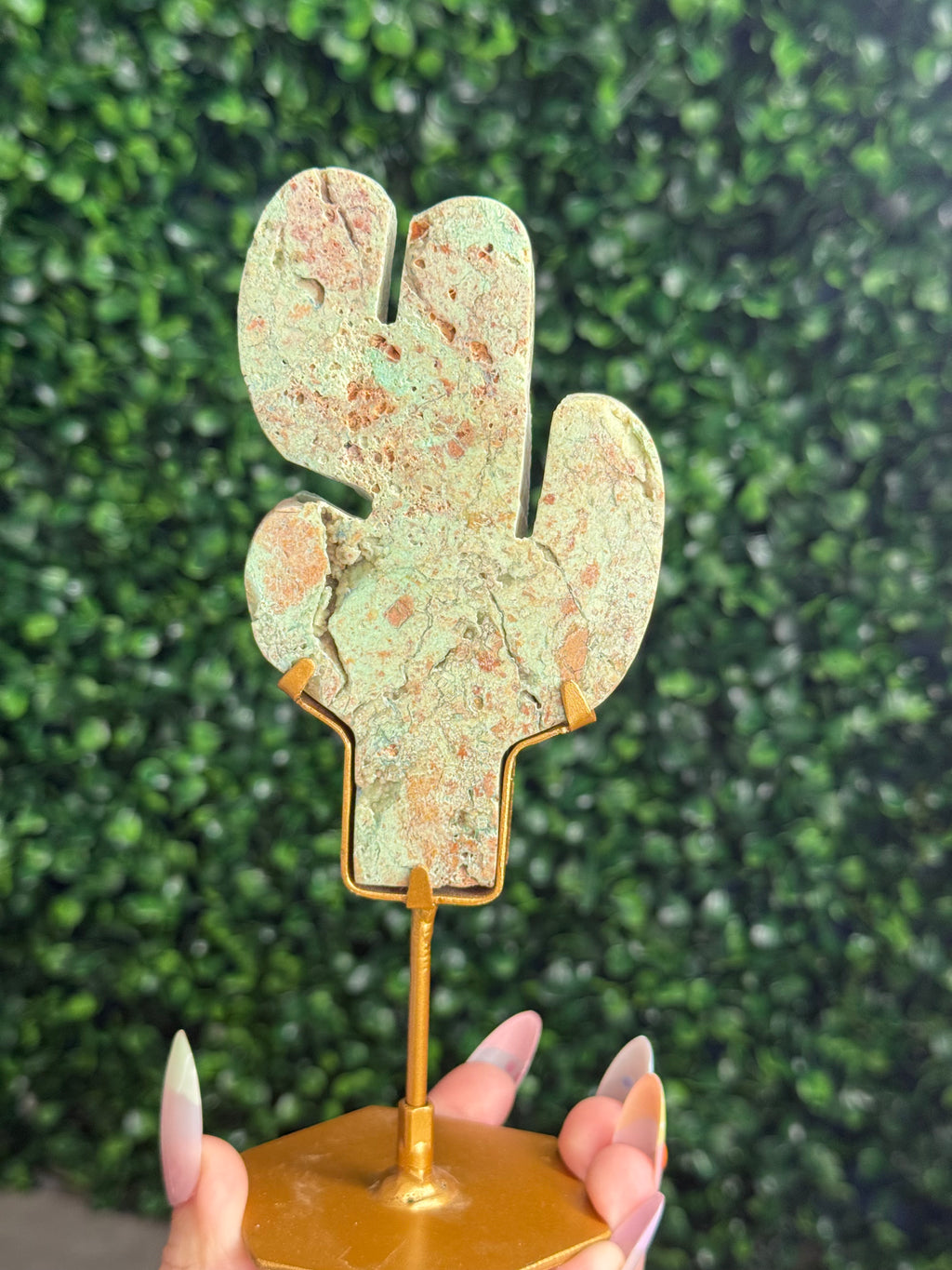 Smithsonite Cactus Crystal Carving - Indonesia - E