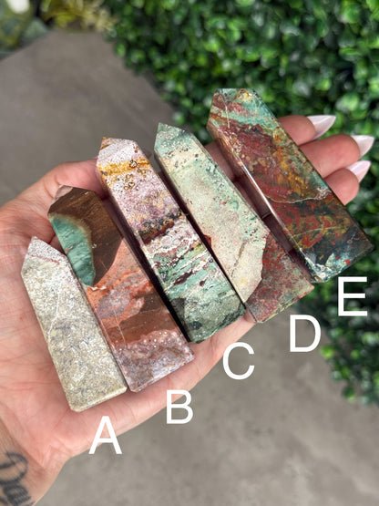 Unicorn Jasper Towers Crystal Carvings