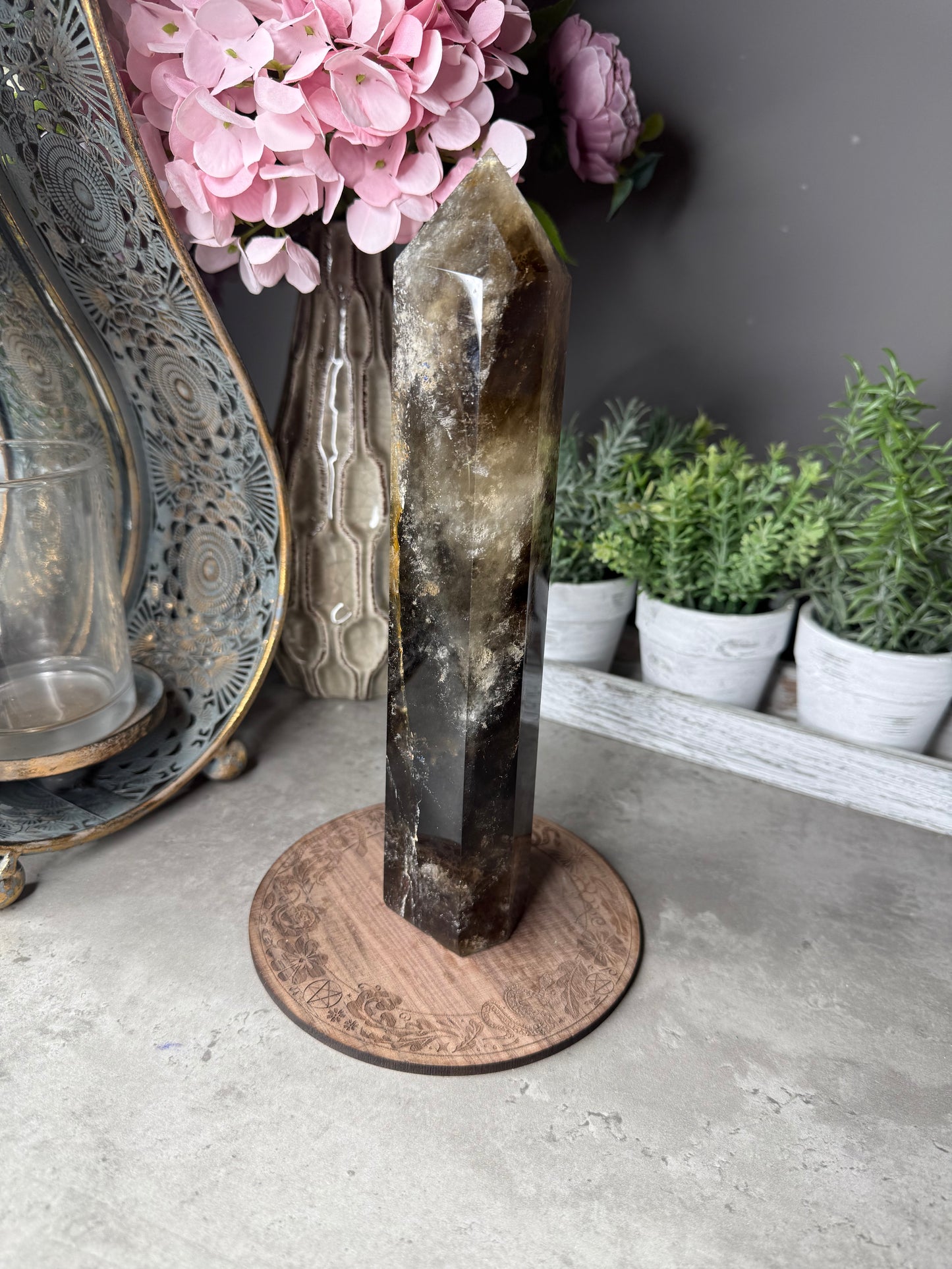 Large Smokey Quartz Tower - imperfect