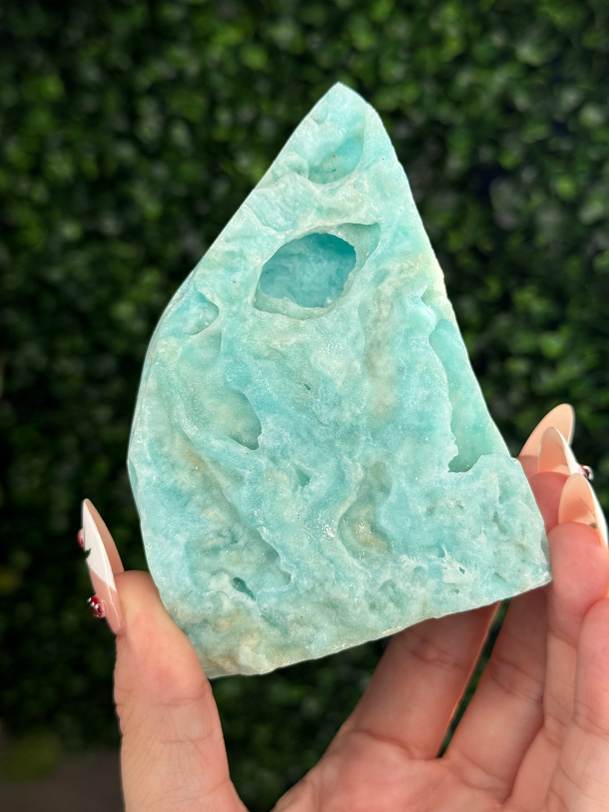 Half polish Blue Aragonite Freeform - M