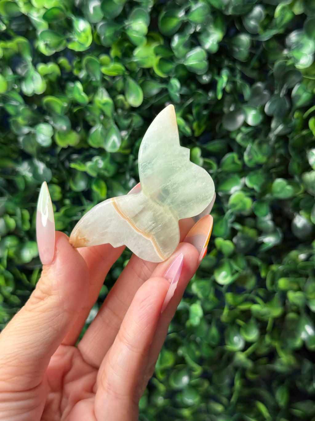 Green Caribbean Calcite Mini Butterfly Crystal Carvings - Pakistan