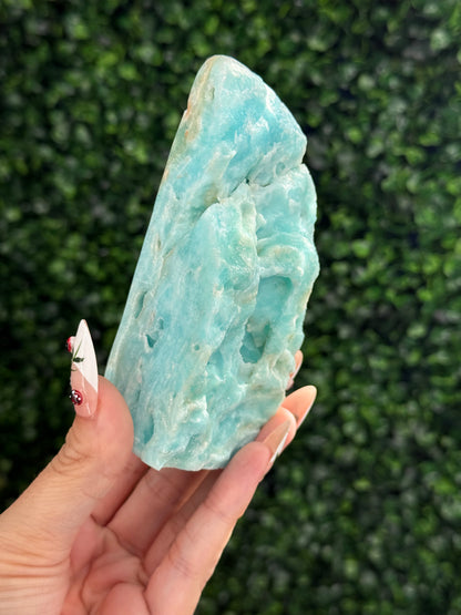 Half polish Blue Aragonite Freeform - P