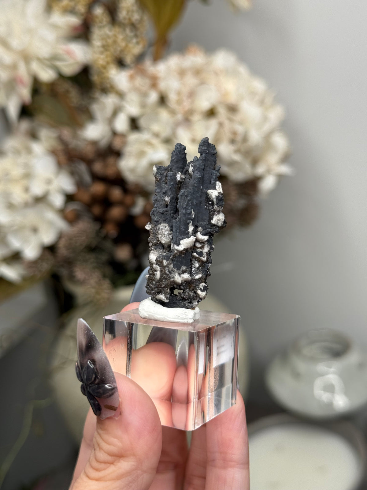 Goethite Stalactites with Calcite from Aouz, Er Rachidia Province, Morocco - E