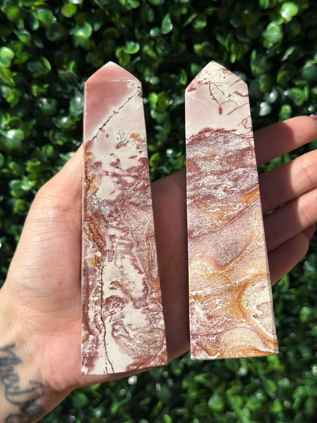 Pink Picture Jasper Crystal Towers - Indonesia