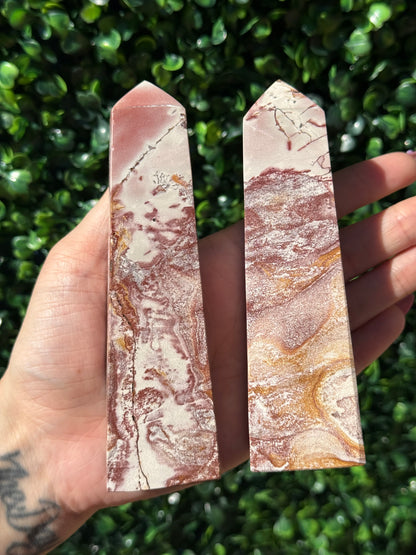 Pink Picture Jasper Crystal Towers - Indonesia