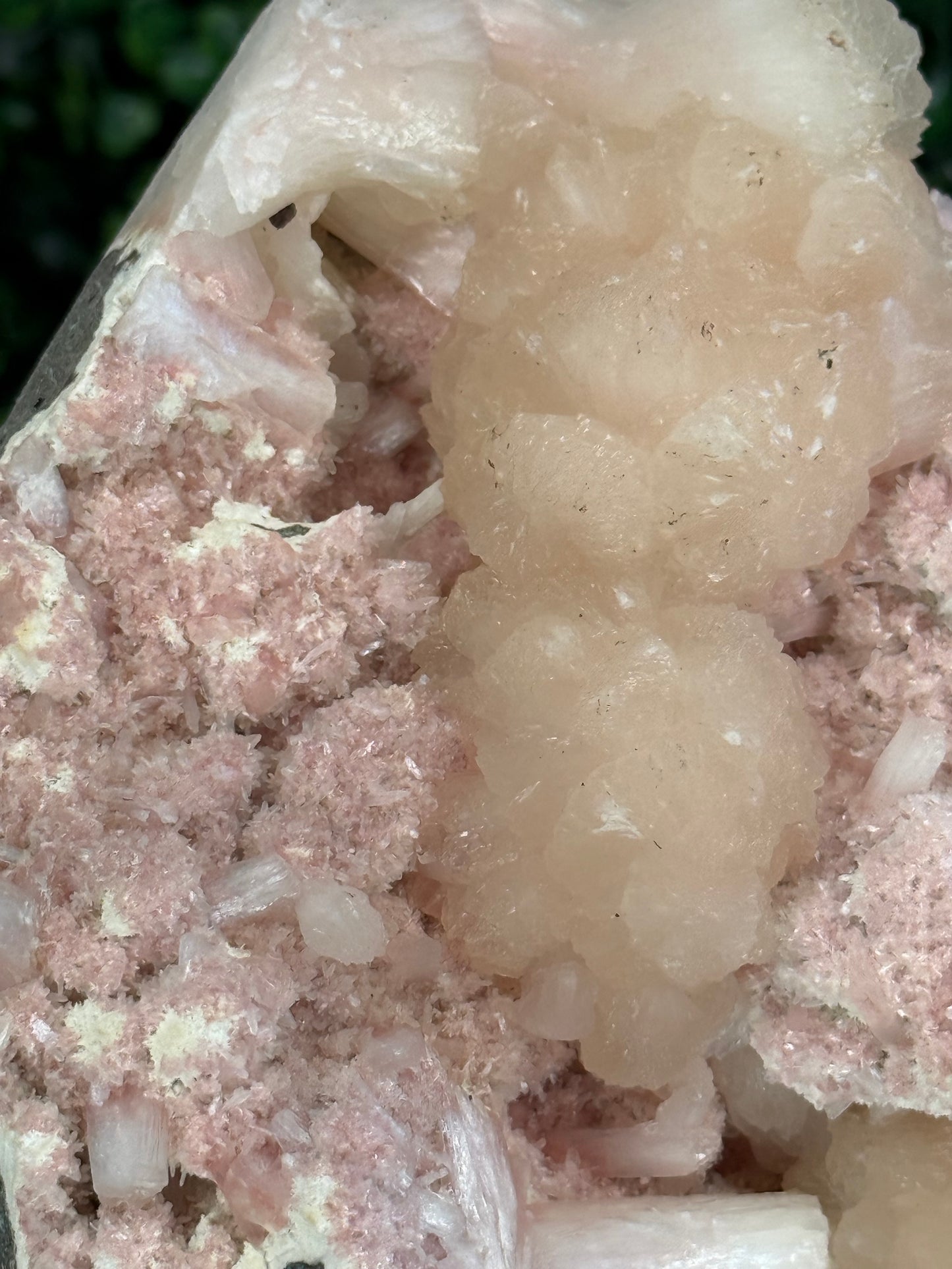 Pink Heulandite with Stilbite Crystal Geode - Maharashtra, India - 1.5kg