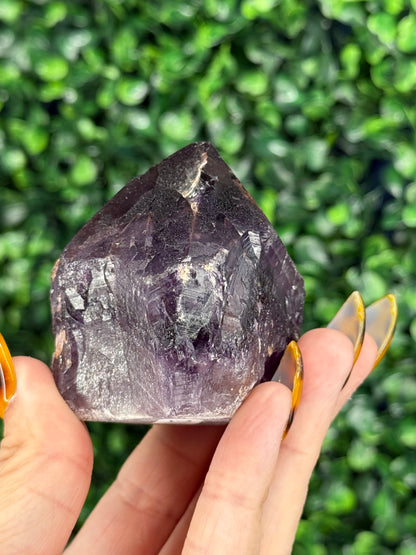 Alien Amethyst Raw Pieces - Hematite Included Amethyst - R