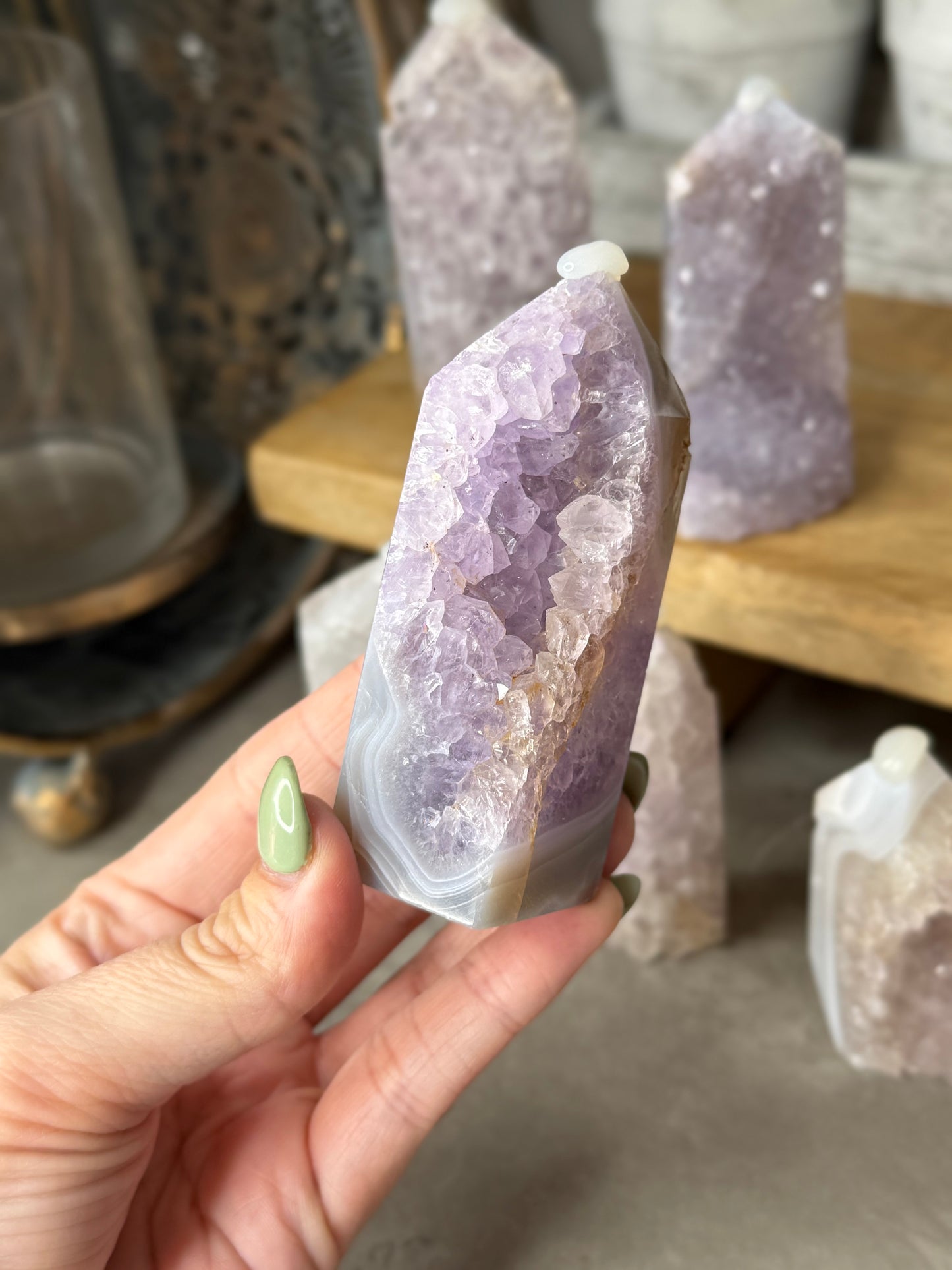 Druzy Raw Agate Crystal Towers