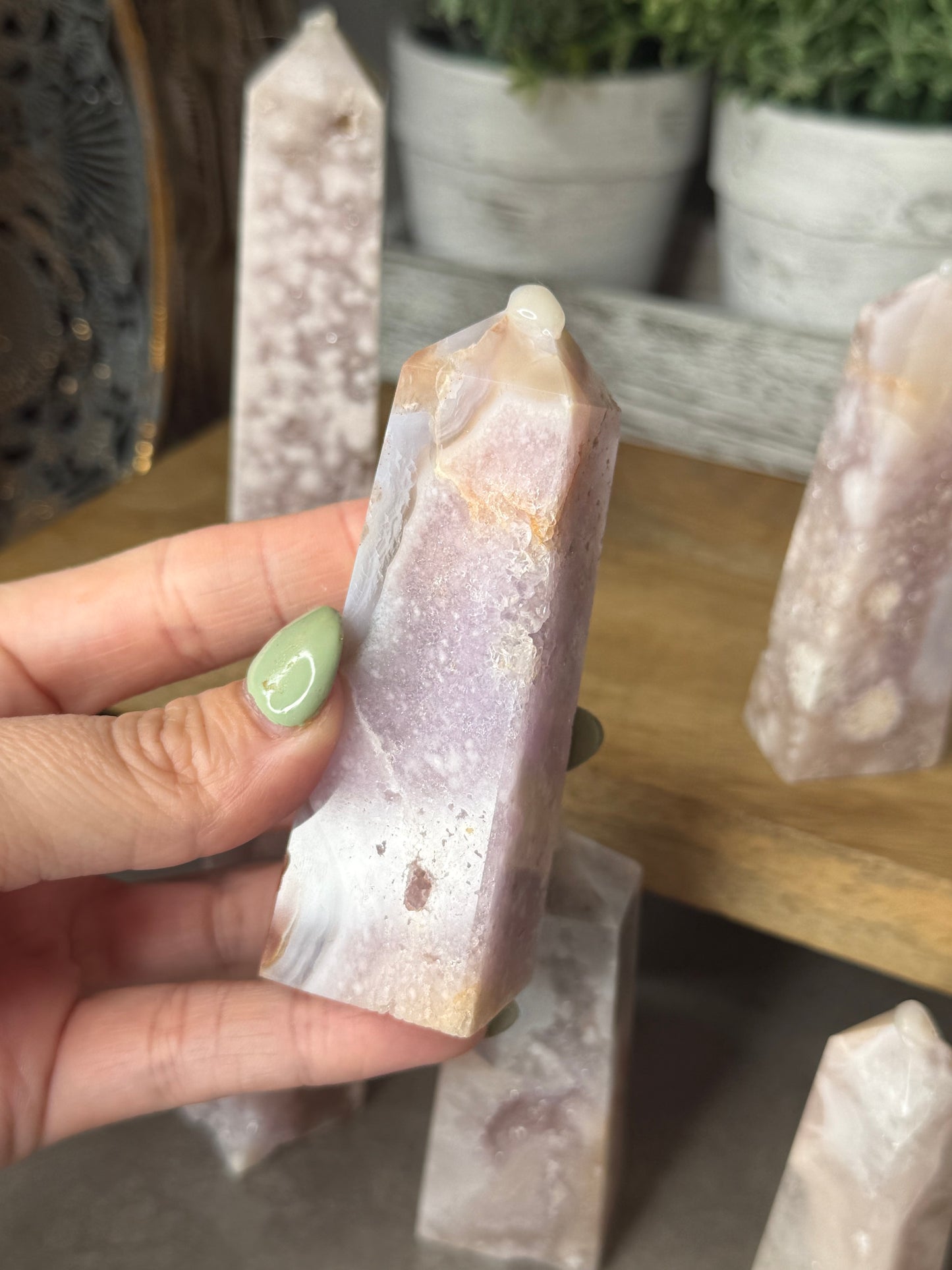 Pink Amethyst Agate Crystal Towers