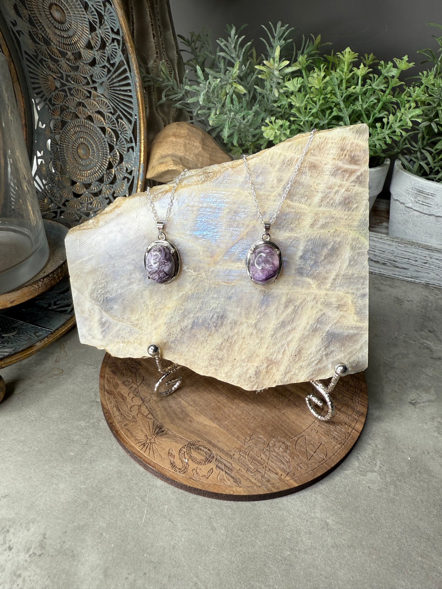 Charoite Crystal Pendants