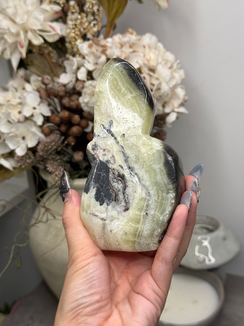 Yellow Aragonite Freeform Crystal Carvings P - Pakistan - Imperfect