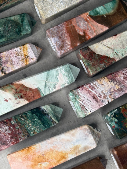 Unicorn Jasper Towers Crystal Carvings