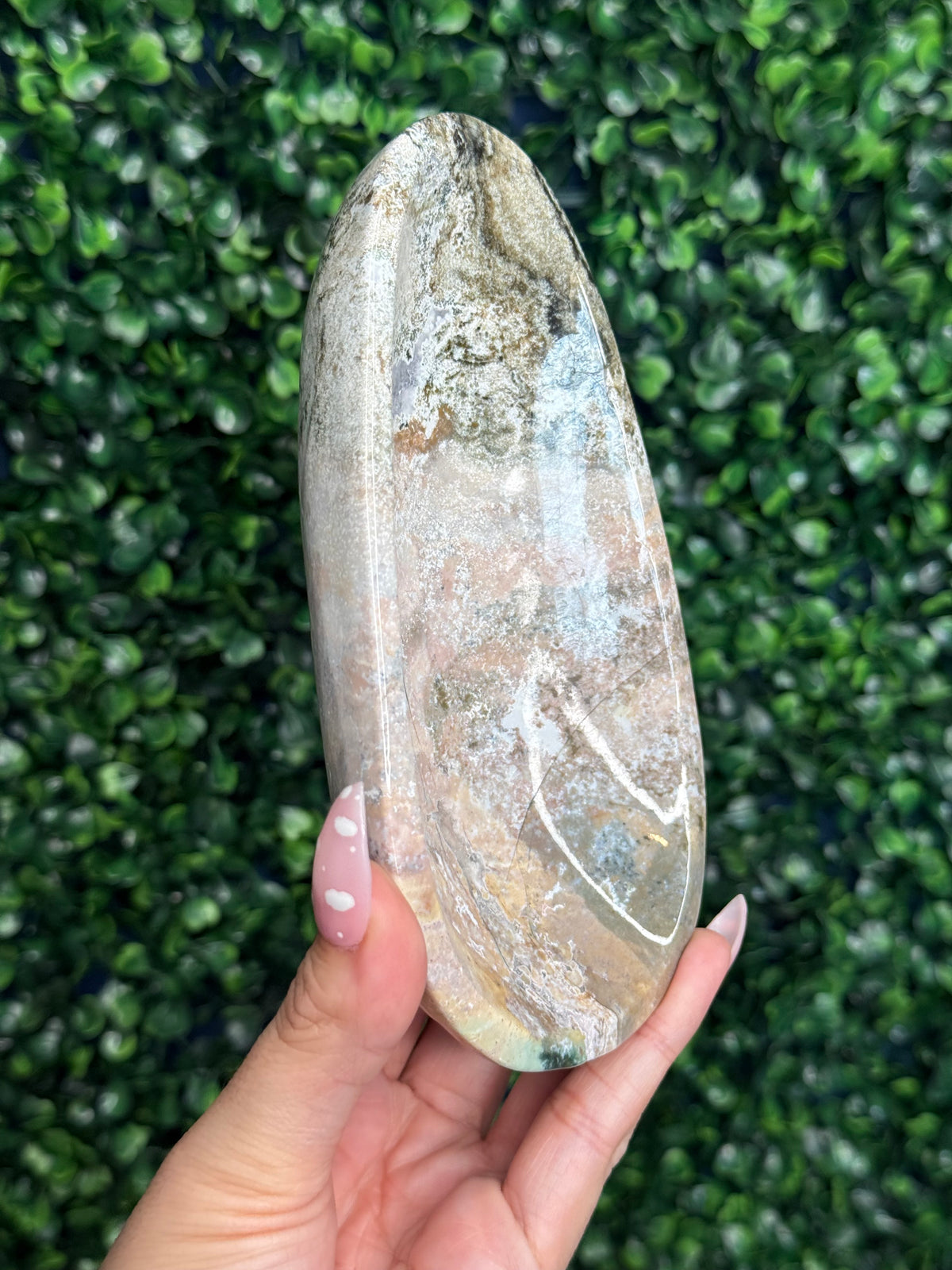 Pink Ocean Jasper Bowl 353g Madagascar