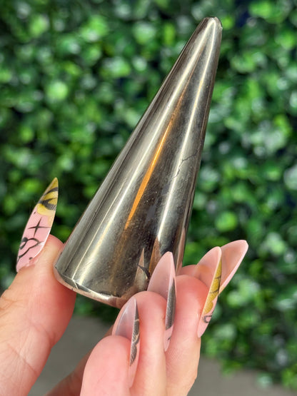 Polished Pyrite Ring Holders Crystal Carvings
