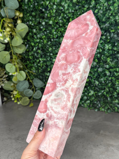 XL Pink Opal Tower Crystal Carving 1.8kg