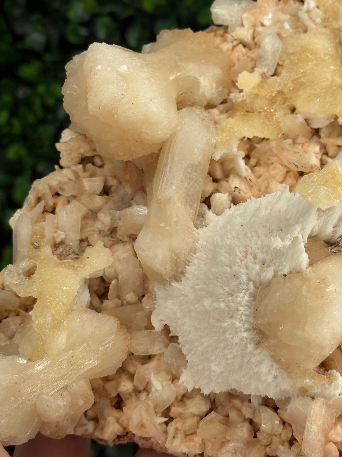 Stilbite and Mordenite on Heulandite Crystal Specimen - India - 505g