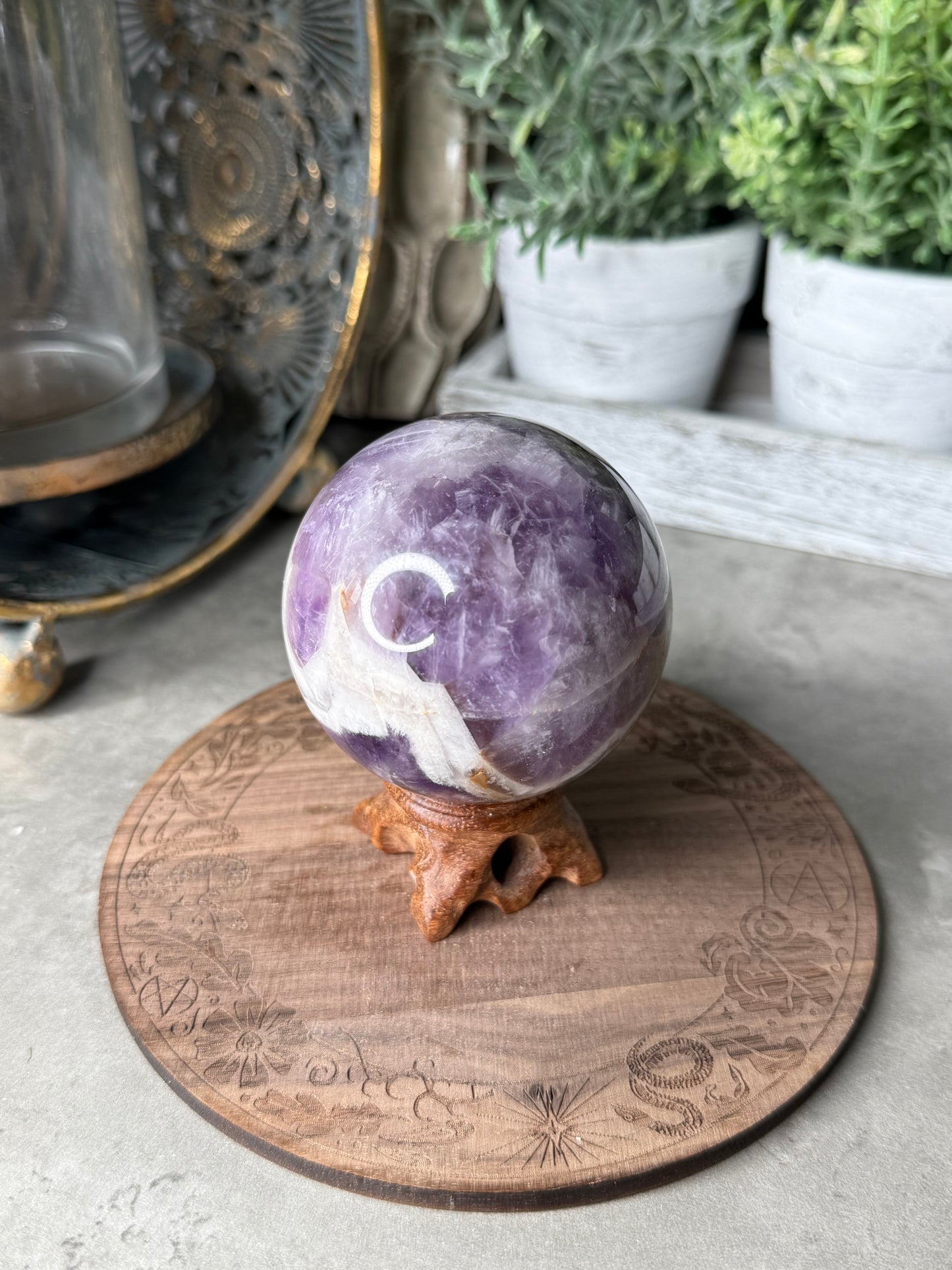 Chevron Dream Amethyst Sphere