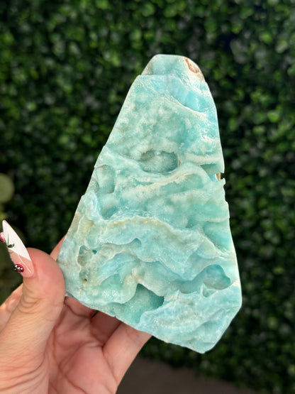 Half polish Blue Aragonite Freeform - B