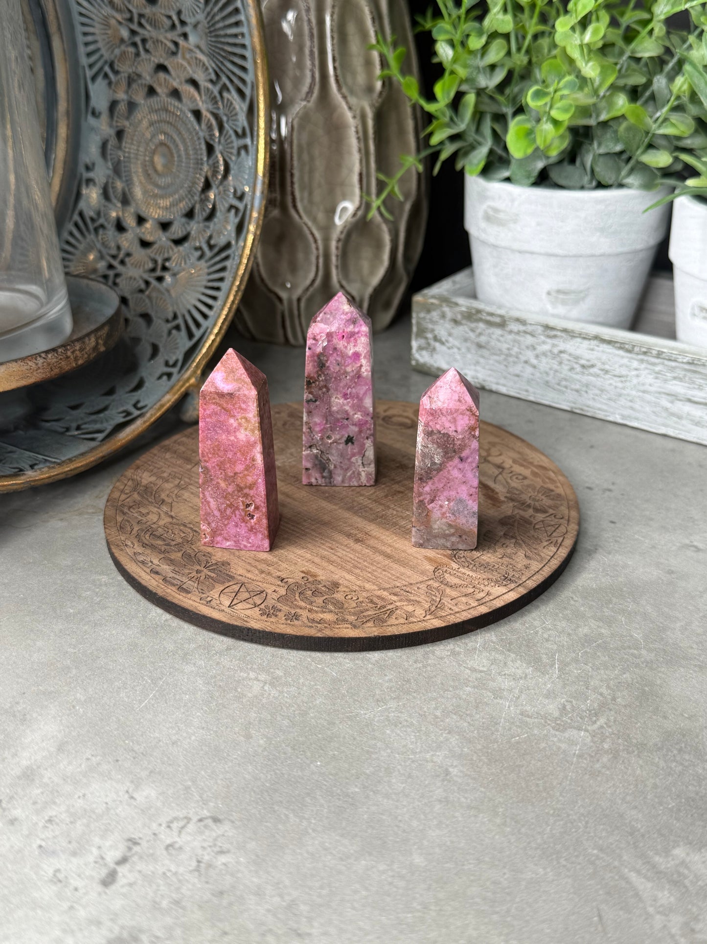 Cobalt Calcite Crystal Towers