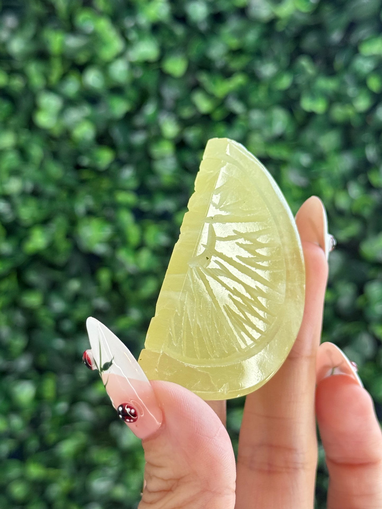 Lemon Calcite Lemon Slice Crystal Carvings from Pakistan