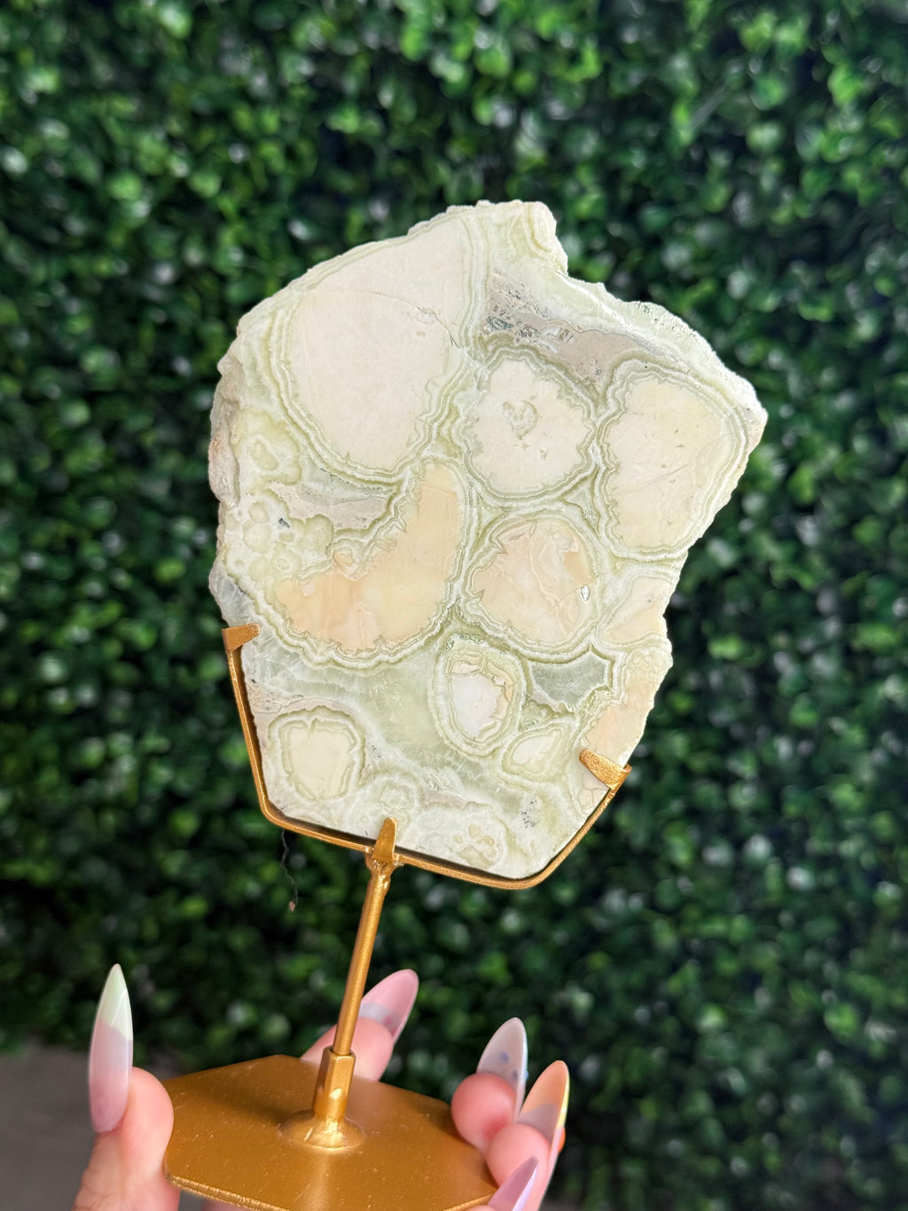 Green Milano Jasper Slab Crystal Carving - Indonesia