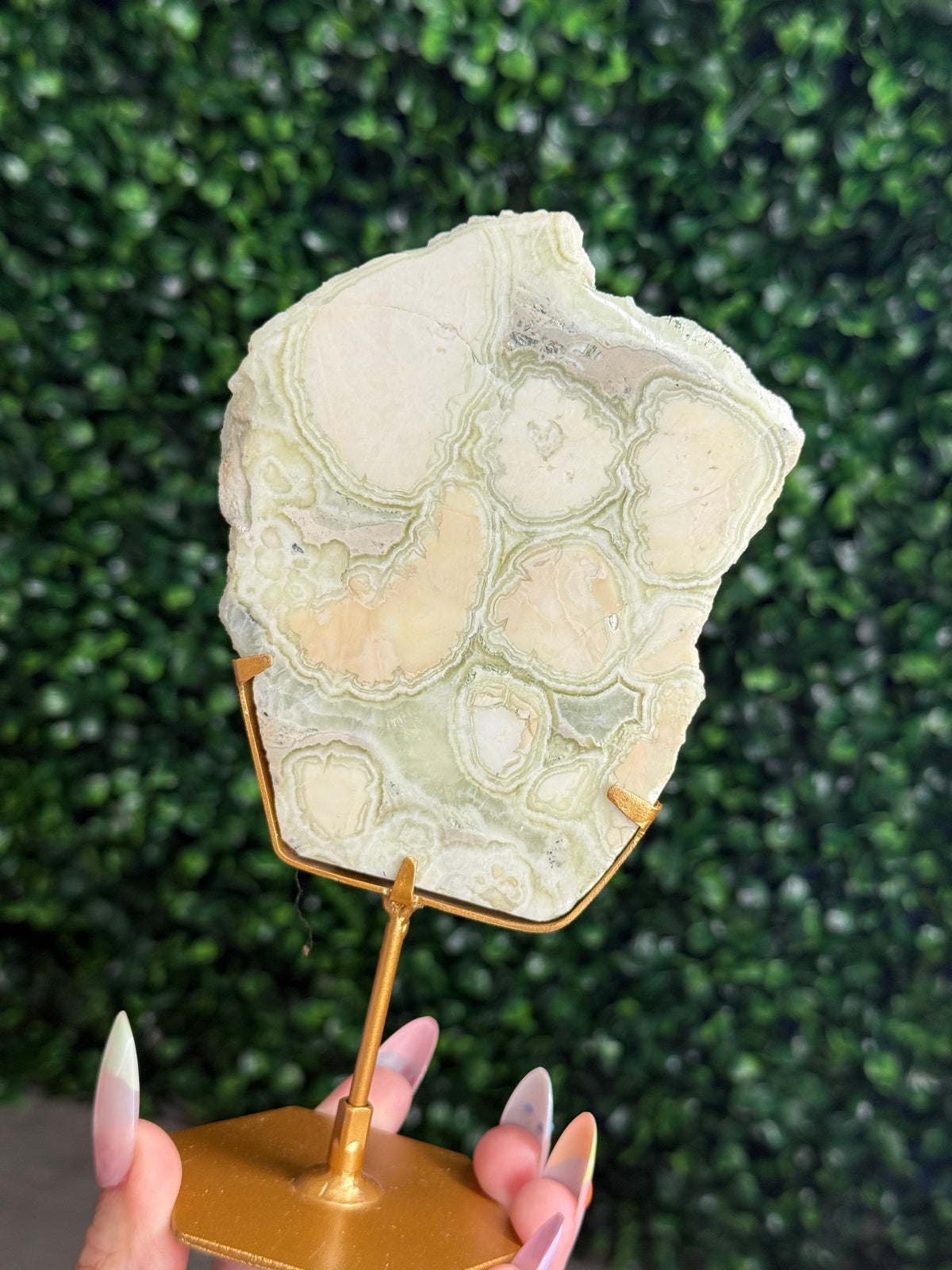 Green Milano Jasper Slab Crystal Carving - Indonesia