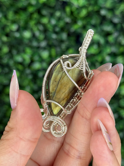 Wire Wrapped Labradorite Pendant from Indonesia