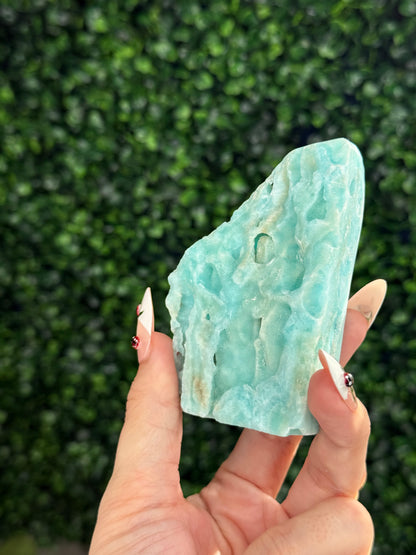 Half polish Blue Aragonite Freeform - H
