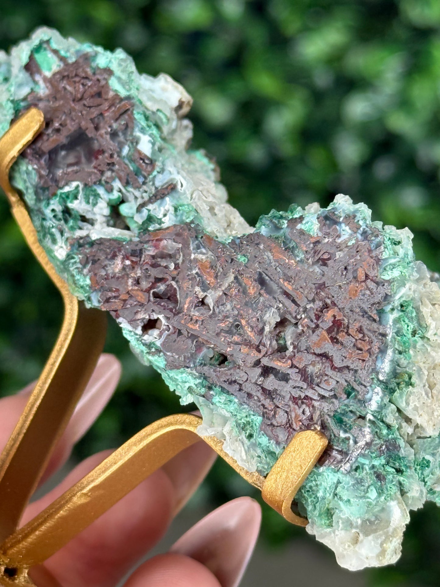 Chrysocolla with Native Copper in Chalcedony K