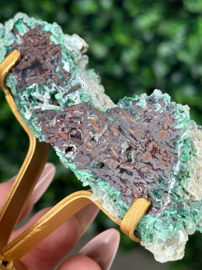Chrysocolla with Native Copper in Chalcedony K