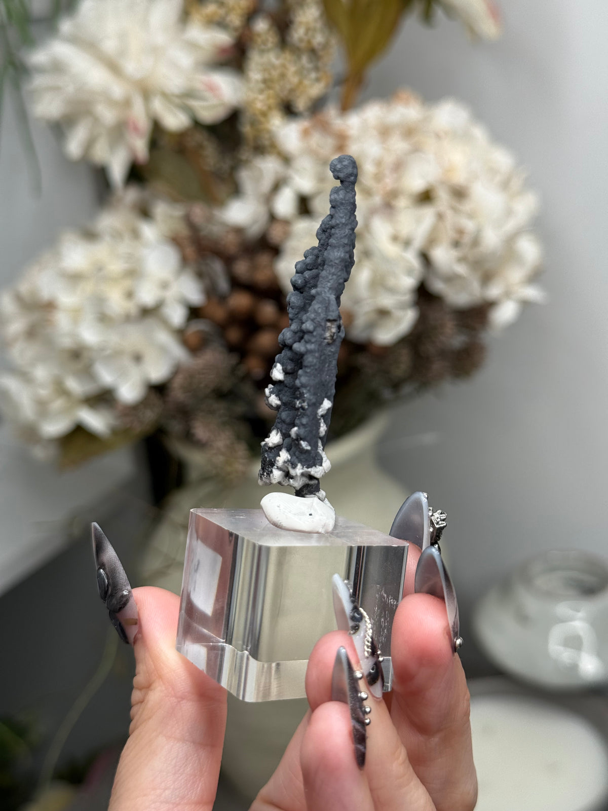 Goethite Stalactites with Calcite from Aouz, Er Rachidia Province, Morocco - B