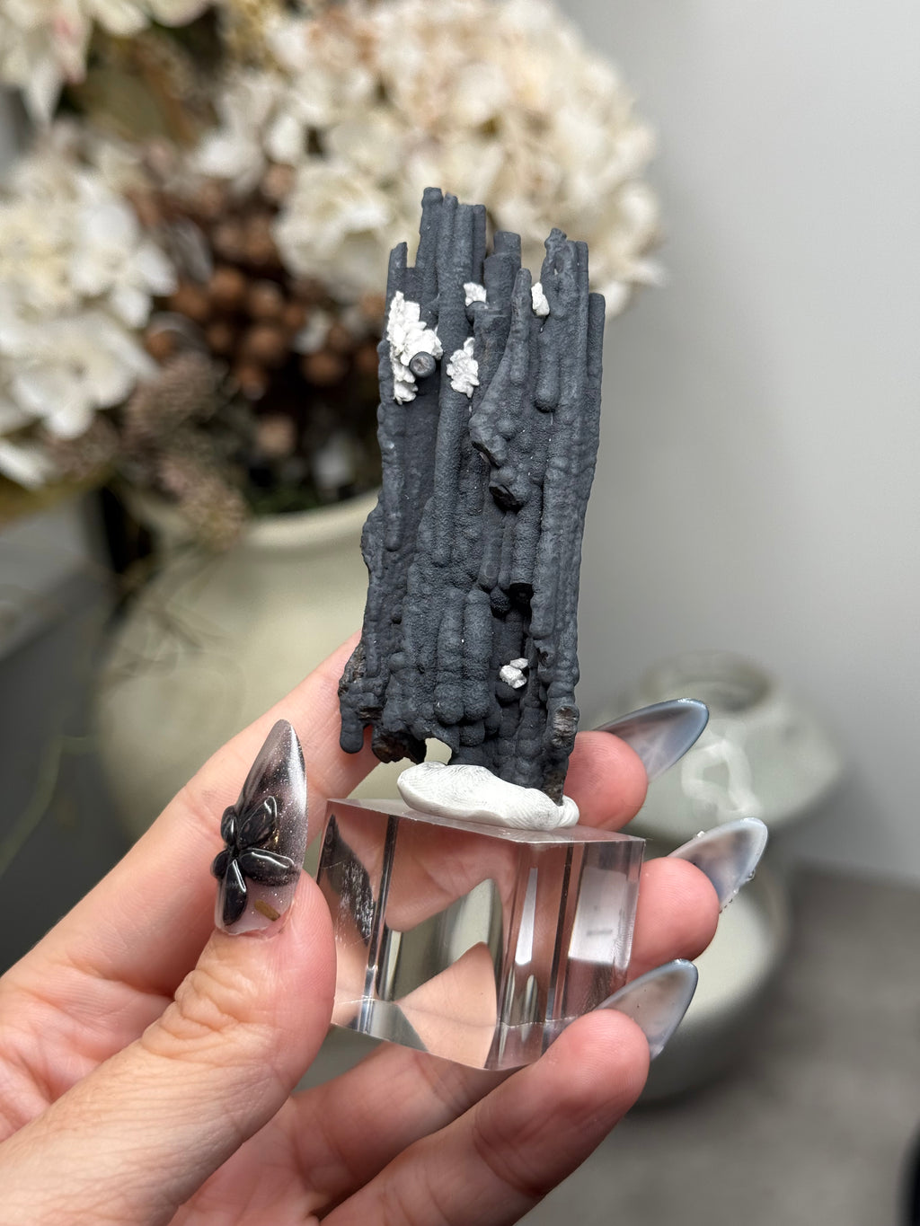 Goethite Stalactites with Calcite from Aouz, Er Rachidia Province, Morocco - L