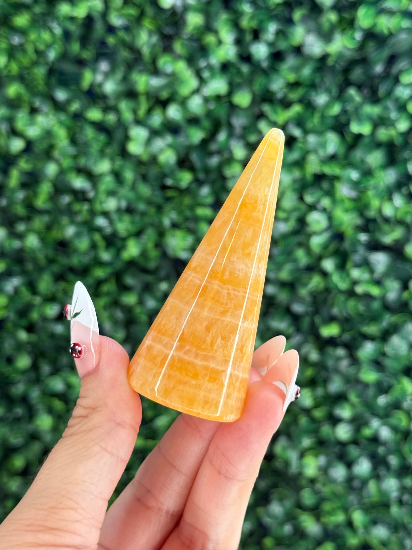 Orange Calcite Ring Holders from India