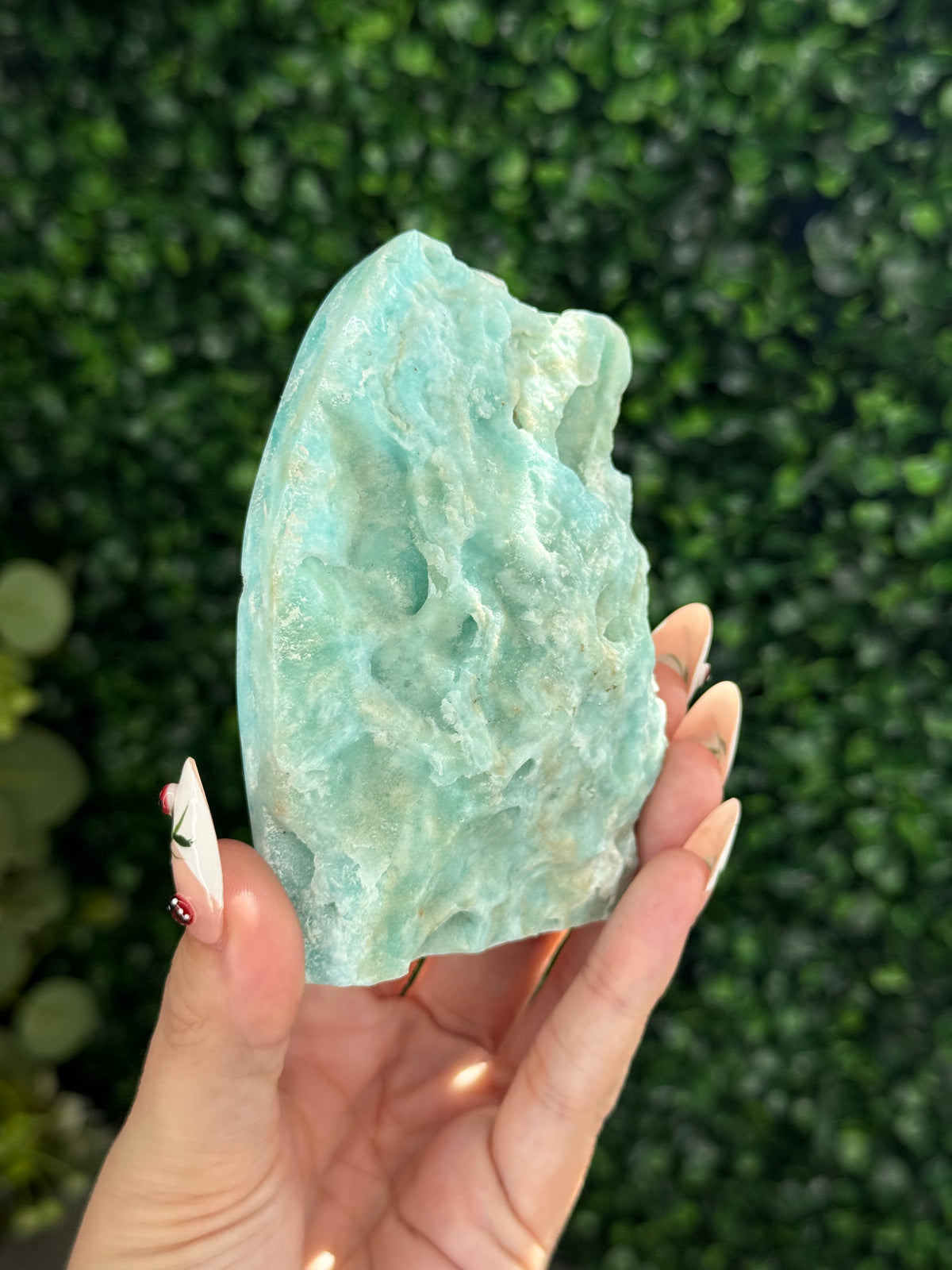 Half polish Blue Aragonite Freeform - W