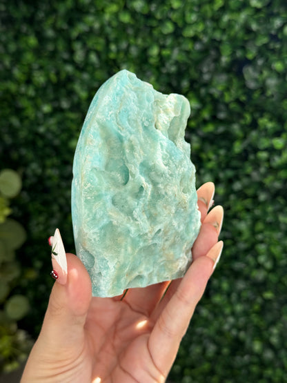Half polish Blue Aragonite Freeform - W