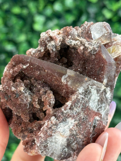 Red Hematite Quartz Crystal Specimen - Morocco B