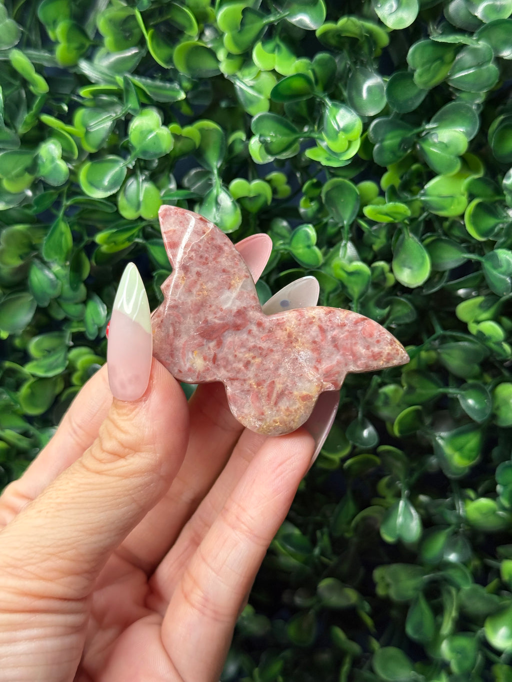 Strawberry Jasper Mini Butterfly Crystal Carvings - Pakistan