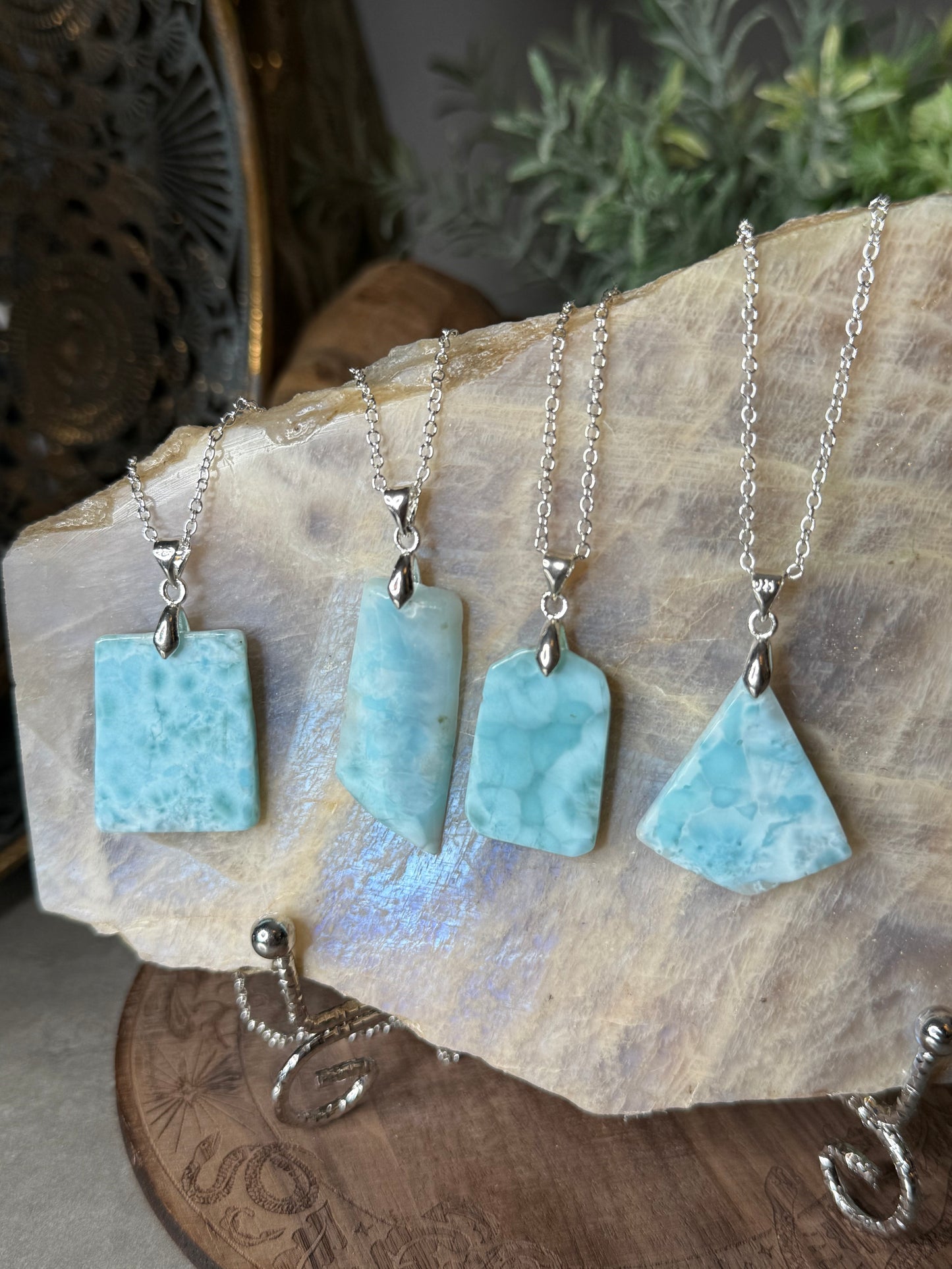 Larimar Silver Plate Pendants A - D