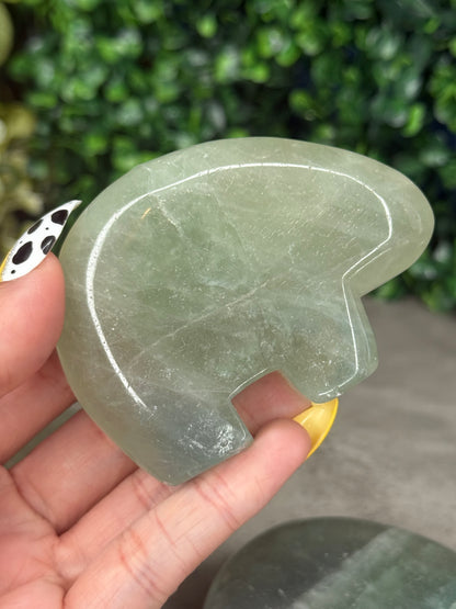Fluorite Bear Crystal Carvings