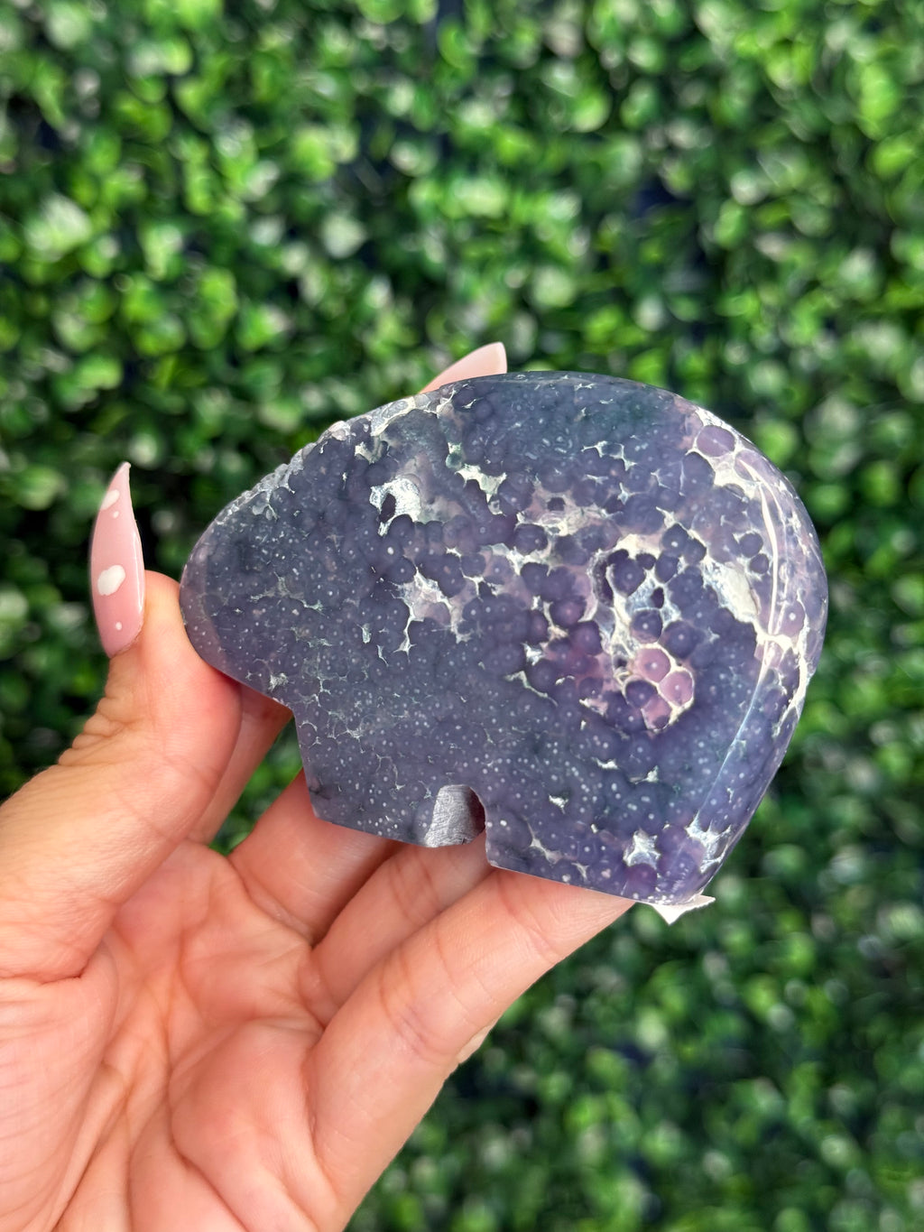 Grape Agate Bear Crystal Carvings from Indonesia B