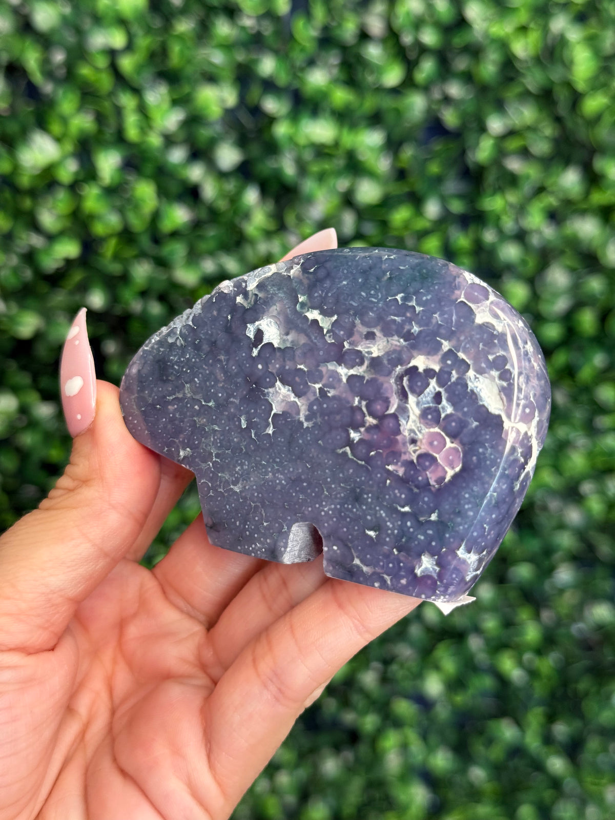 Grape Agate Bear Crystal Carvings from Indonesia B