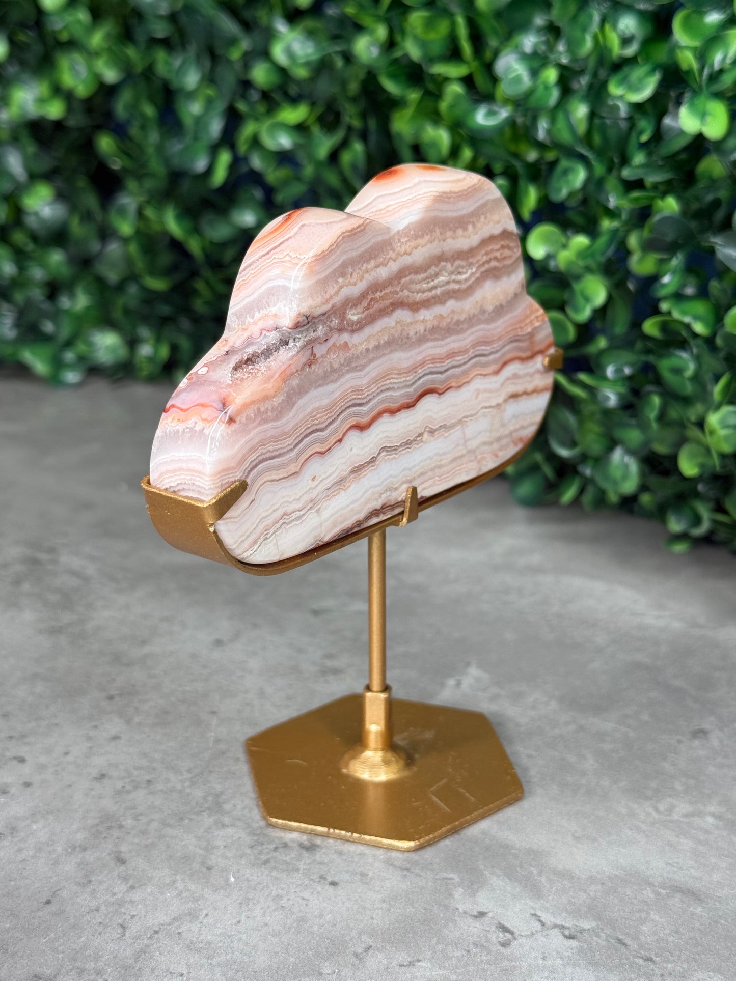Pink Crazy Lace Agate Cloud Crystal Carvings - Indonesia