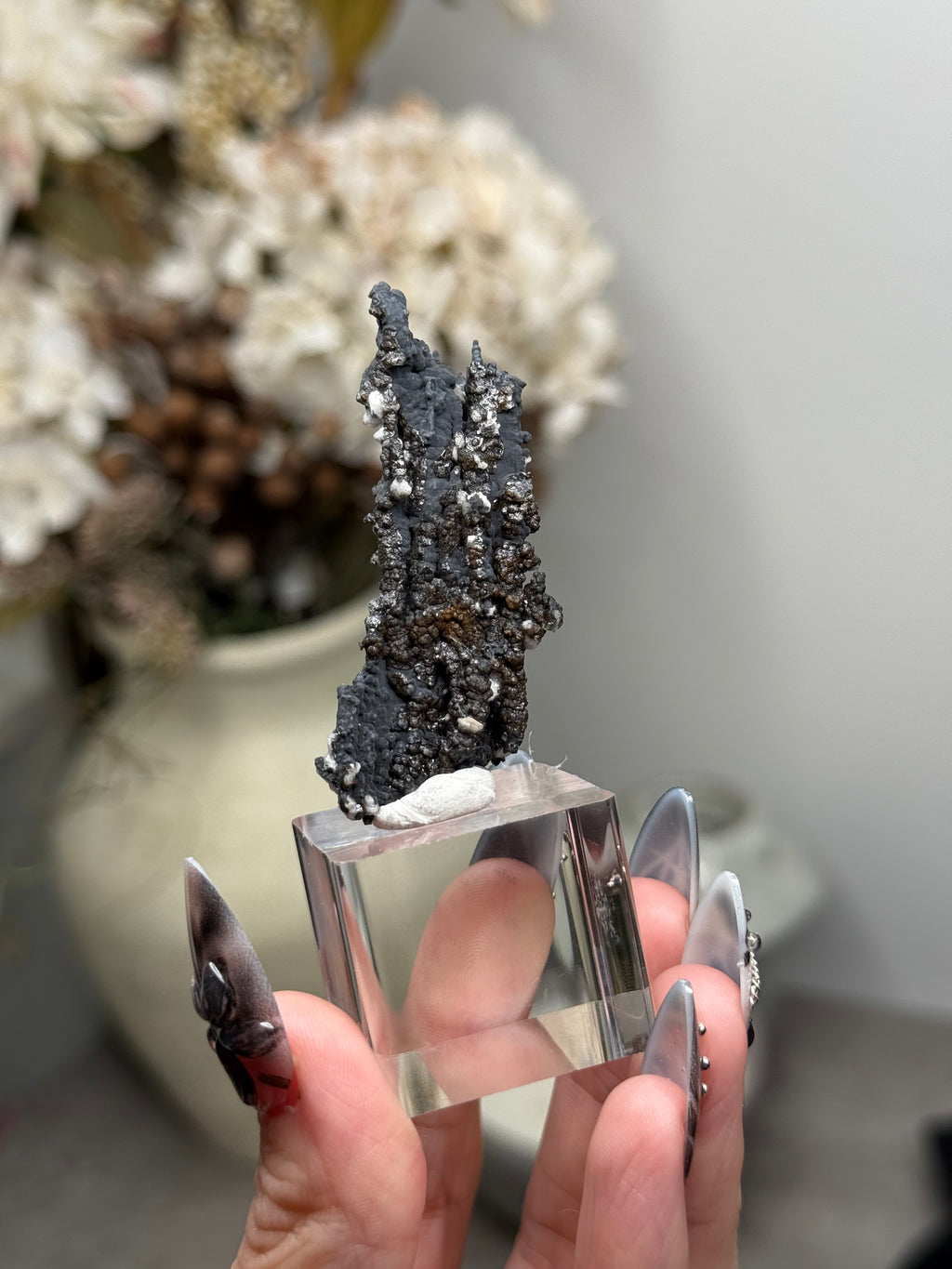 Goethite Stalactites with Calcite from Aouz, Er Rachidia Province, Morocco - P