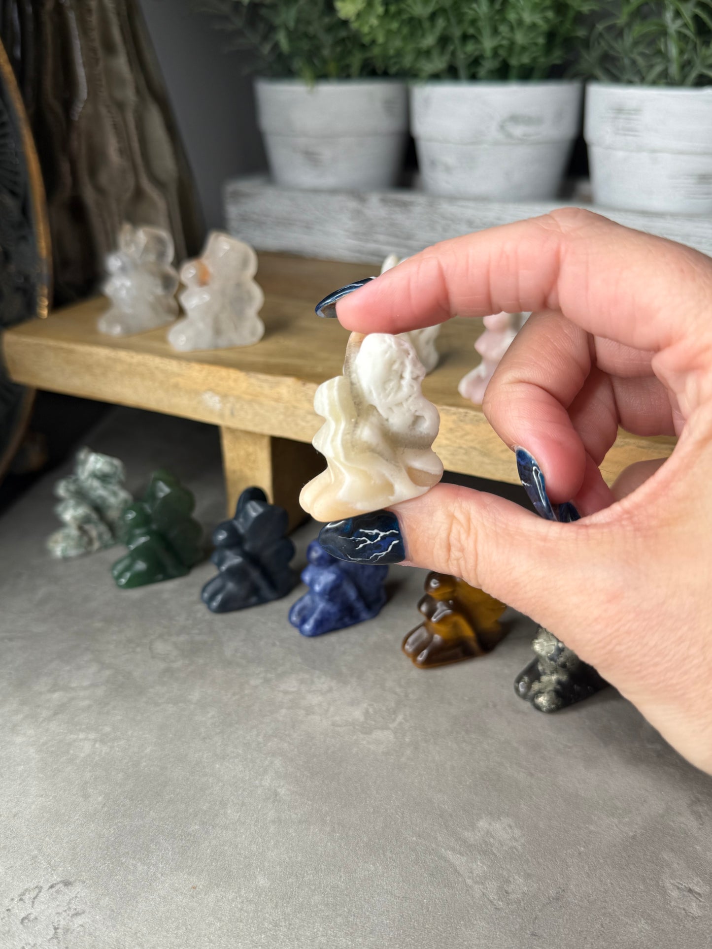 Sitting Fairy Mini Crystal Carving