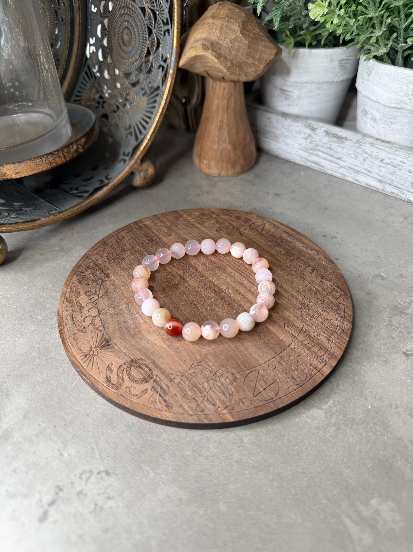 Agate Crystal Beaded Bracelet