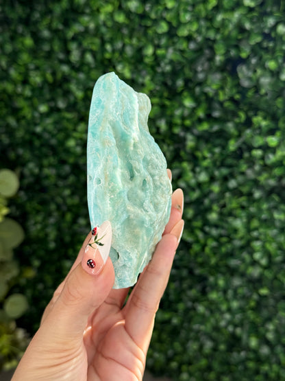 Half polish Blue Aragonite Freeform - W